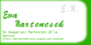eva martencsek business card